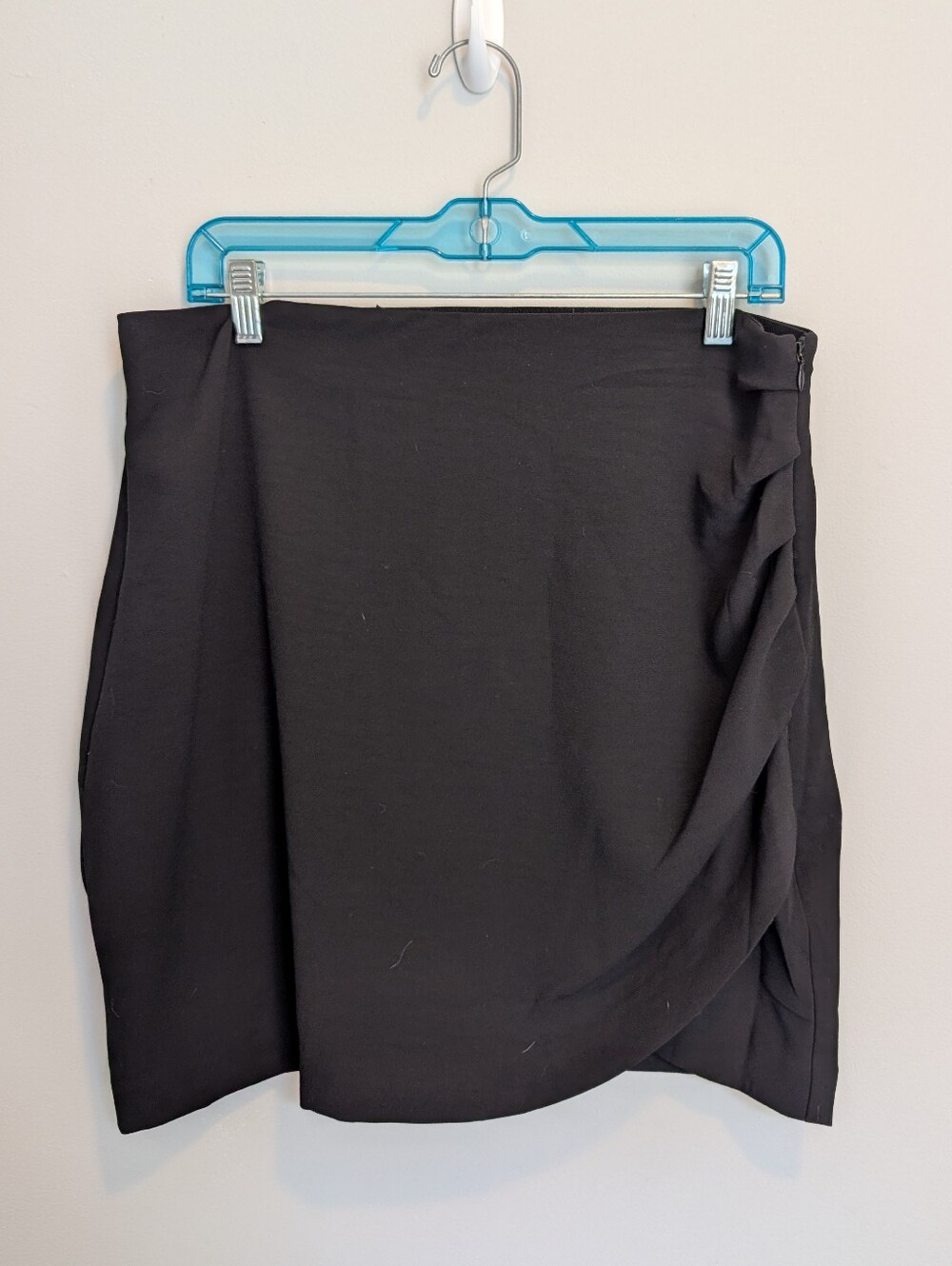 Express Black Mini Skirt with Draped Side Detail